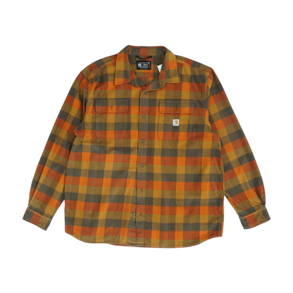 Coral Check Flannel Button Down