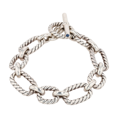Sterling Silver Sapphire Chain Bracelet