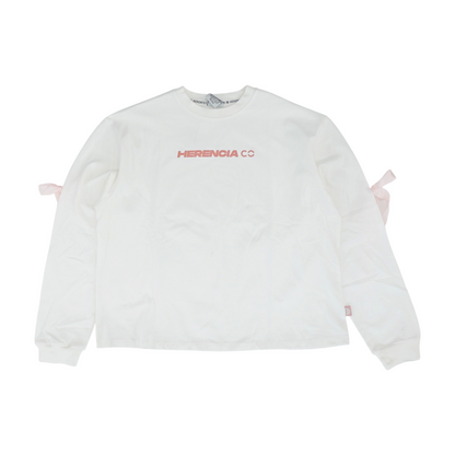 White Solid Sweatshirt Pullover