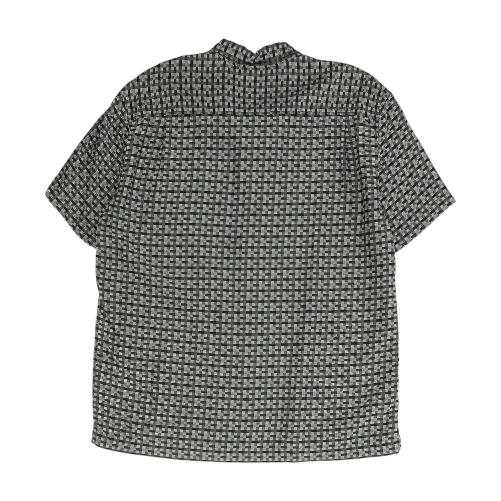 Gray Abstract Short Sleeve Button Down