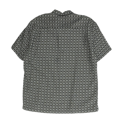 Gray Abstract Short Sleeve Button Down