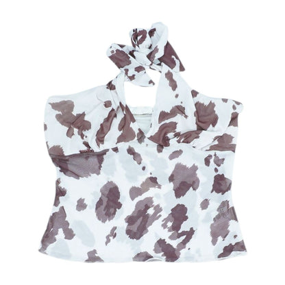 Beige Animal Print Halter Top