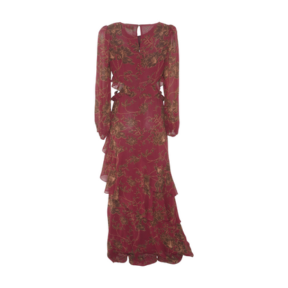 Maroon Floral Maxi Dress