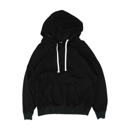 Black Solid Hoodie Pullover