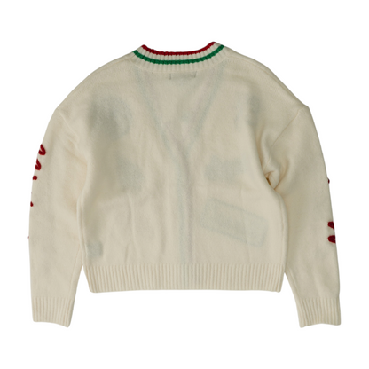 Cream Graphic Cardigan