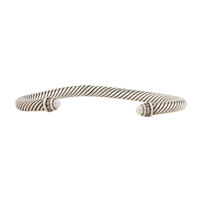 Sterling Silver Cultured Pearl Cuff Bracelet