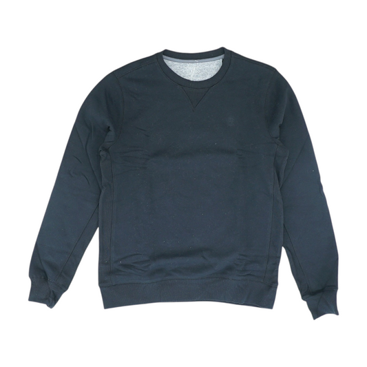 Black Solid Sweatshirt Pullover