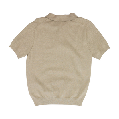 Beige Solid 1/4 Zip Sweater