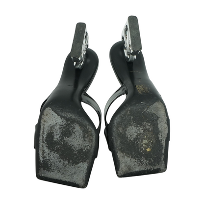 Black Patent Leather 3.5 Mules