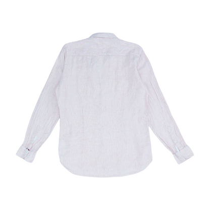 Coral Striped Long Sleeve Button Down