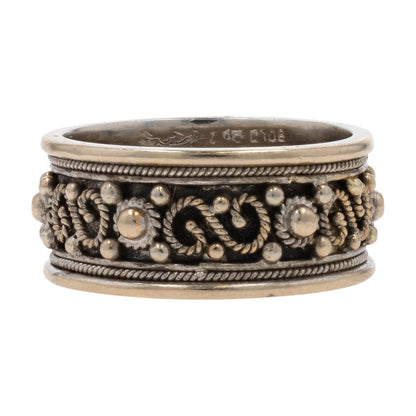 18K White Gold Phoenician Beadwork Design Band