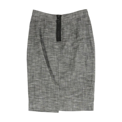 Gray Solid Midi Skirt