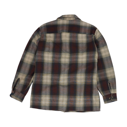Beige Plaid Flannel Button Down