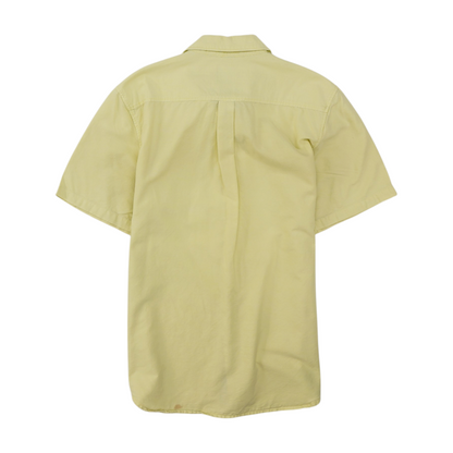 Yellow Solid Short Sleeve Button Down