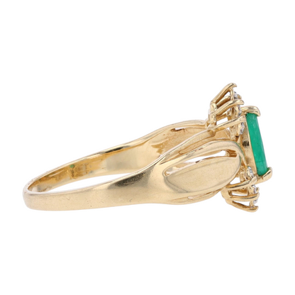 14K Yellow Gold Emerald Fashion Ring