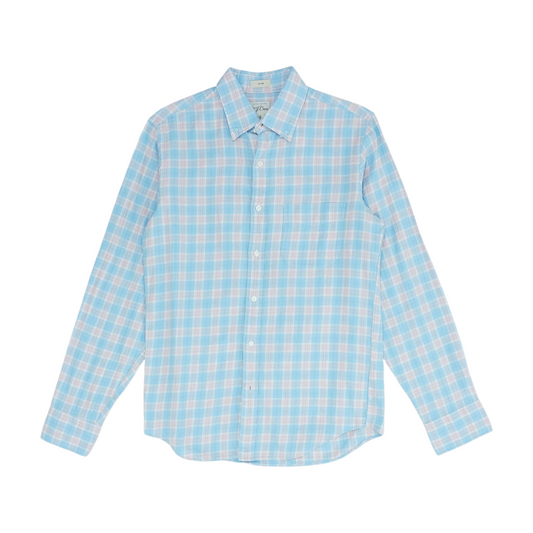 Blue Plaid Long Sleeve Button Down