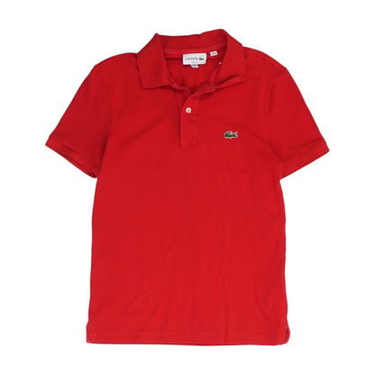 Red Solid Short Sleeve Polo