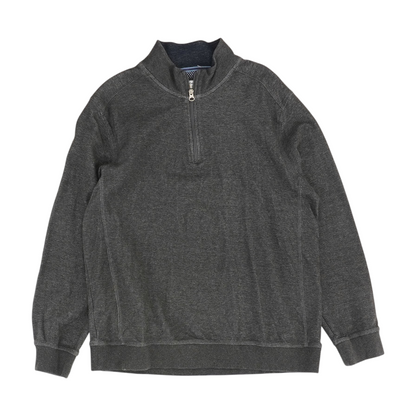 Gray Solid 1/4 Zip Pullover