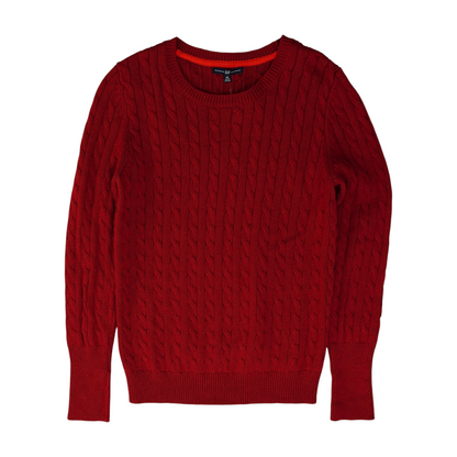 Red Solid Pullover Sweater