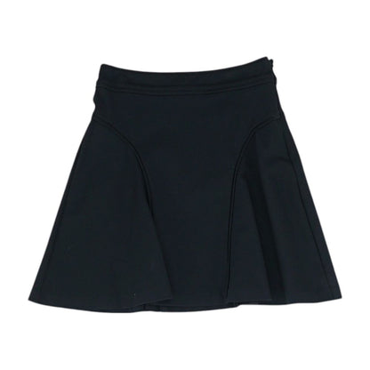 Black Solid Midi Skirt