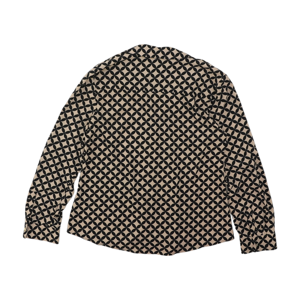 Beige Print Button Down