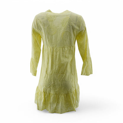 Yellow Solid Midi Dress
