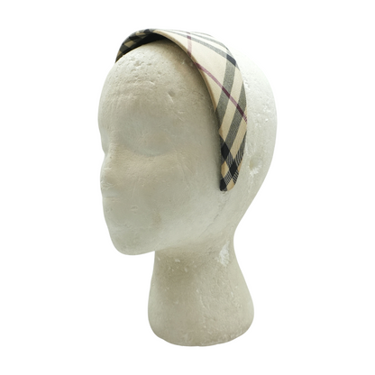 Beige Check Headband