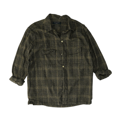 Black Abstract Flannel Button Down