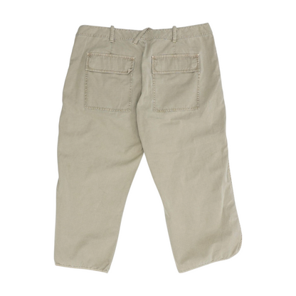 Beige Check Chino Capris