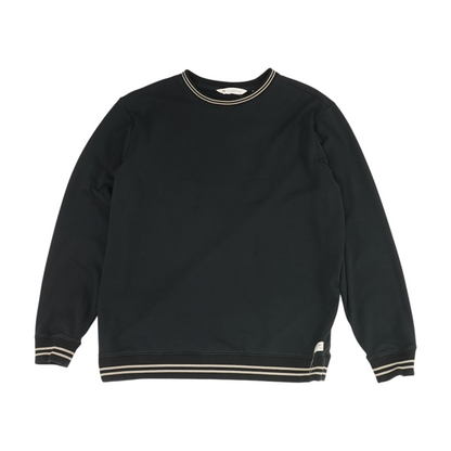 Black Solid Sweatshirt Pullover