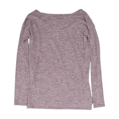 Purple Solid Crewneck Knit Top