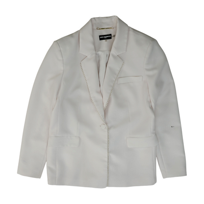 White Solid Blazer