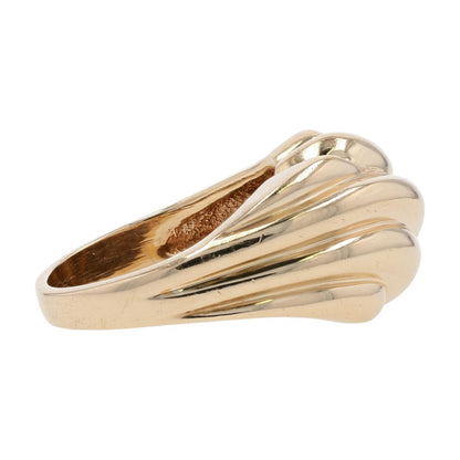 14K Gold Ridged Dome Cocktail Ring