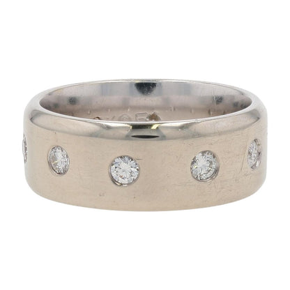 5/8 Ct 14K White Gold Flush Set Round Diamond Eternity Flat Band