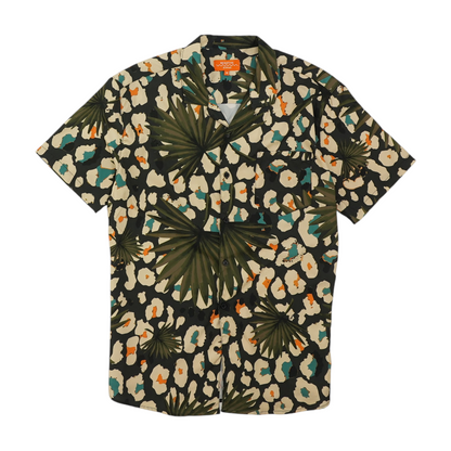 Green Tropical Short Sleeve Button Down
