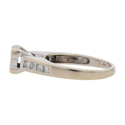 3/4 Ct 14K White Gold Tension Set Princess Cut Diamond Engagement Ring