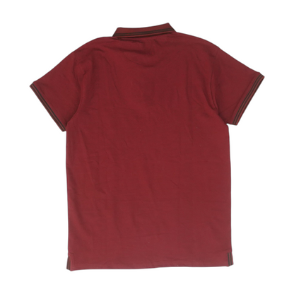 Maroon Solid Short Sleeve Polo