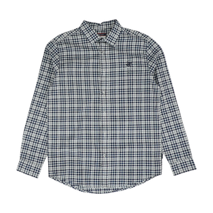 Blue Plaid Long Sleeve Button Down