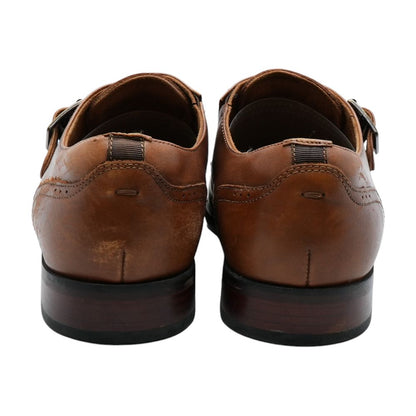 Brown Leather Monk Strap Dress Shoes