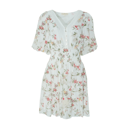 White Floral Mini Dress