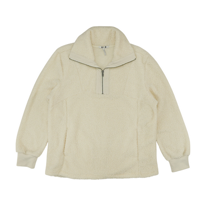 Ivory Solid 1/4 Zip Pullover