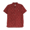 Red Print Short Sleeve Button Down