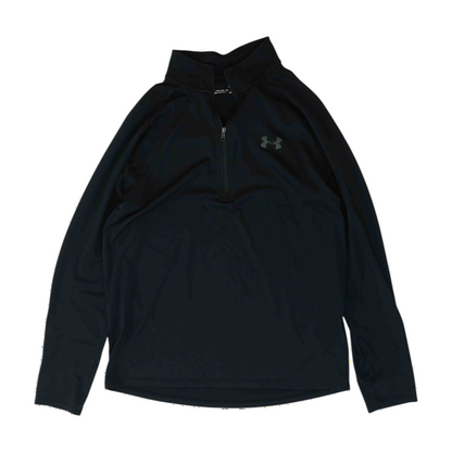 Black Solid 1/4 Zip Pullover