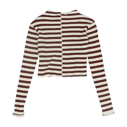 Burgundy Striped Blouse