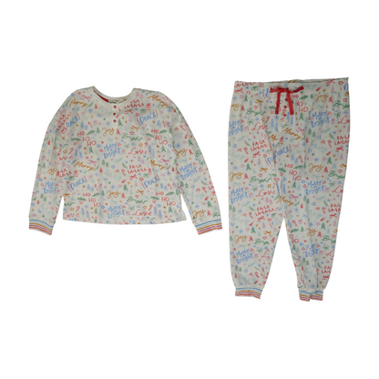 White Graphic Pajama Set