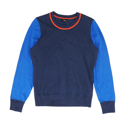 Navy Color Block Pullover Sweater
