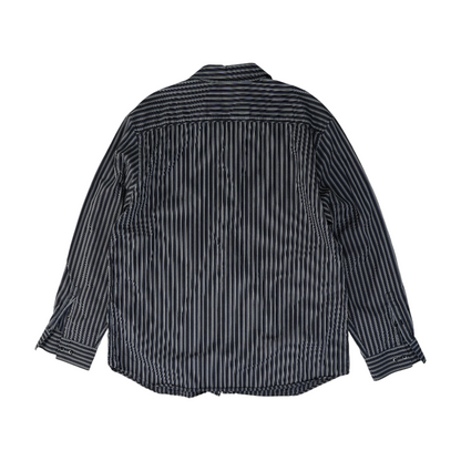 Navy Striped Long Sleeve Button Down