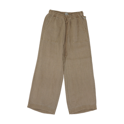 Khaki Solid Chino Capris