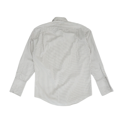 White Striped Long Sleeve Button Down