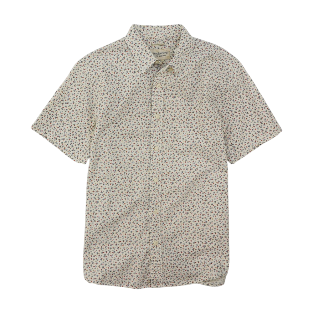 Ralph Lauren Ivory Floral Short Sleeve Button Down – Image 1